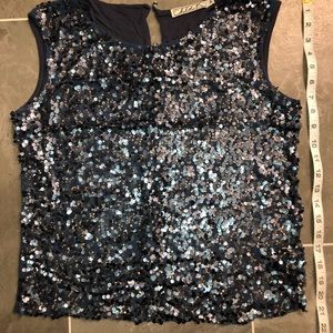 Chloe K Blue Sequin Top